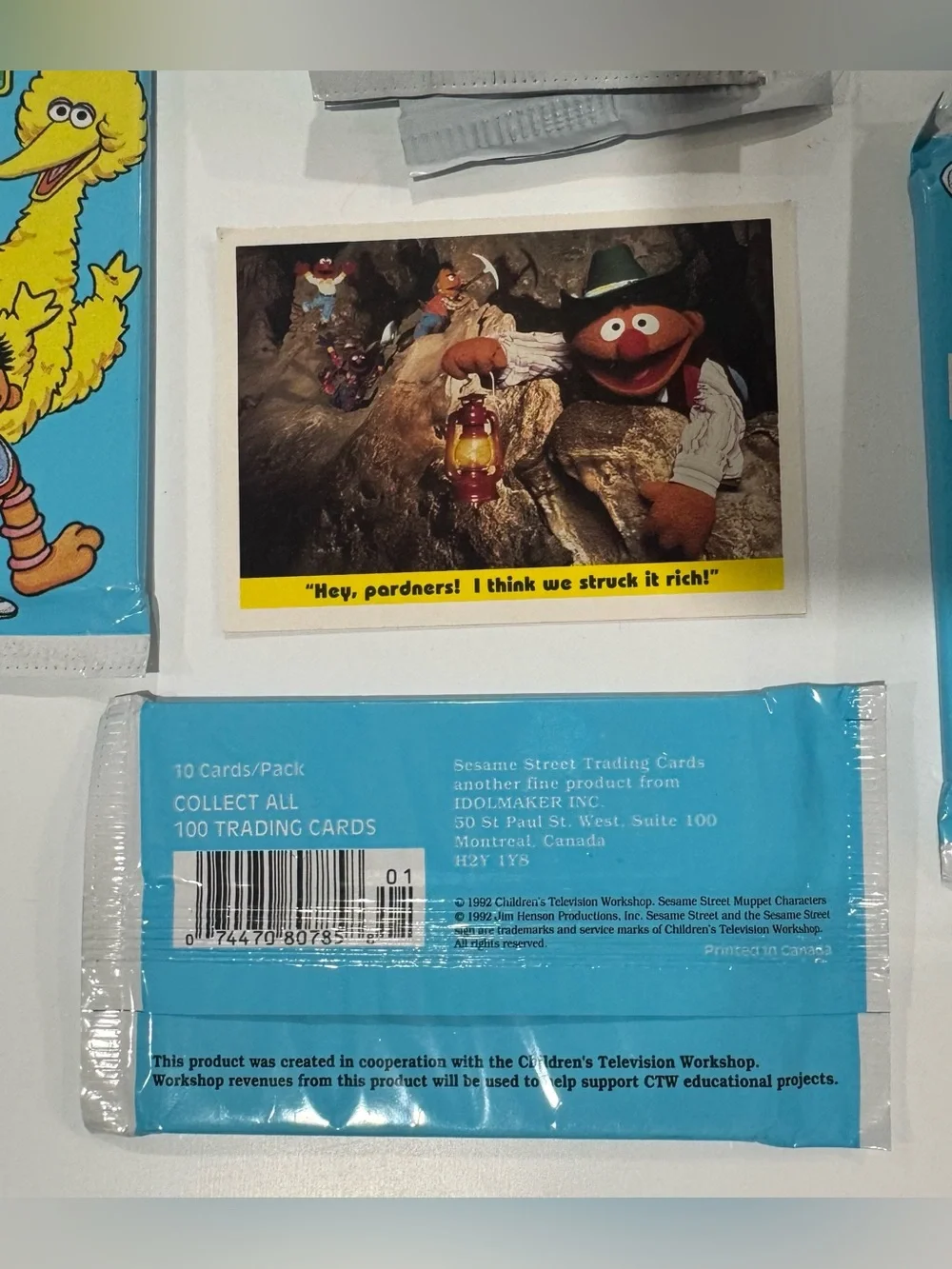 SESAME STREET TRADING CARDS NEW NWT ULTRA RARE VINTAGE HTF SEALED PACK 10 CARDS